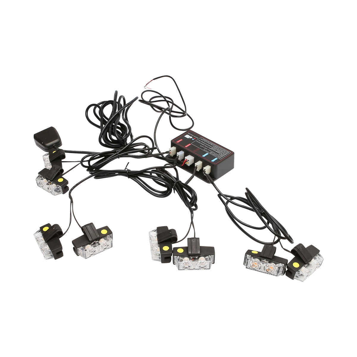 Set of 8 strobe lights with 2 LED lights, yellow light 12V Breckner Germany