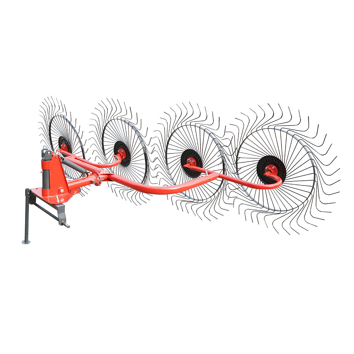 Sun-type rake with 4 rotors, diameter 1400 mm.