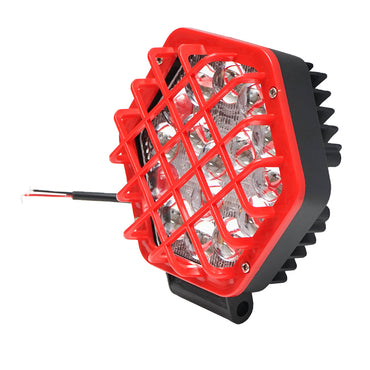 Projector lamp with red plastic grid type spot, 16 LEDs, DC 10-80V 48W beam angle 30 degrees Breckner Germany