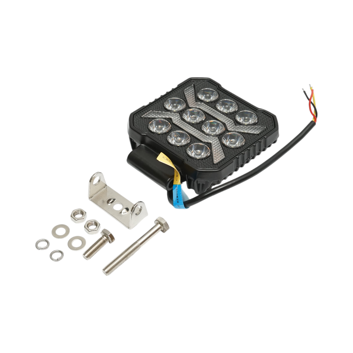 Square LED projector with DRL 9-80V, 17W, white-yellow, aluminum housing IP67 Breckner Germany