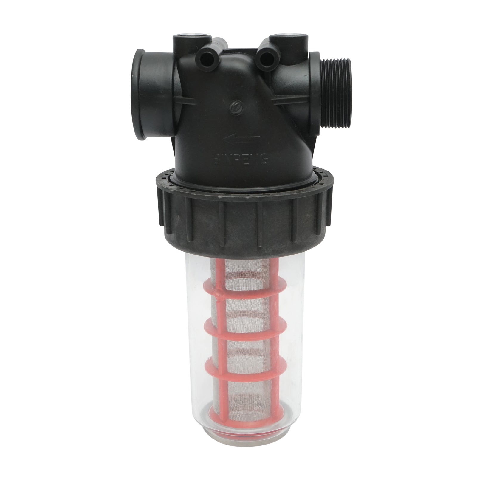 Filter for herbicide sprayer with tap