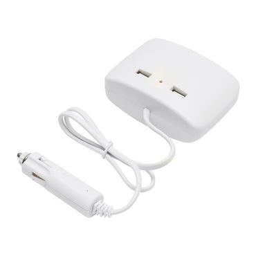 Car triple adapter 12/24V white and 2x USB port 5V/1000mA