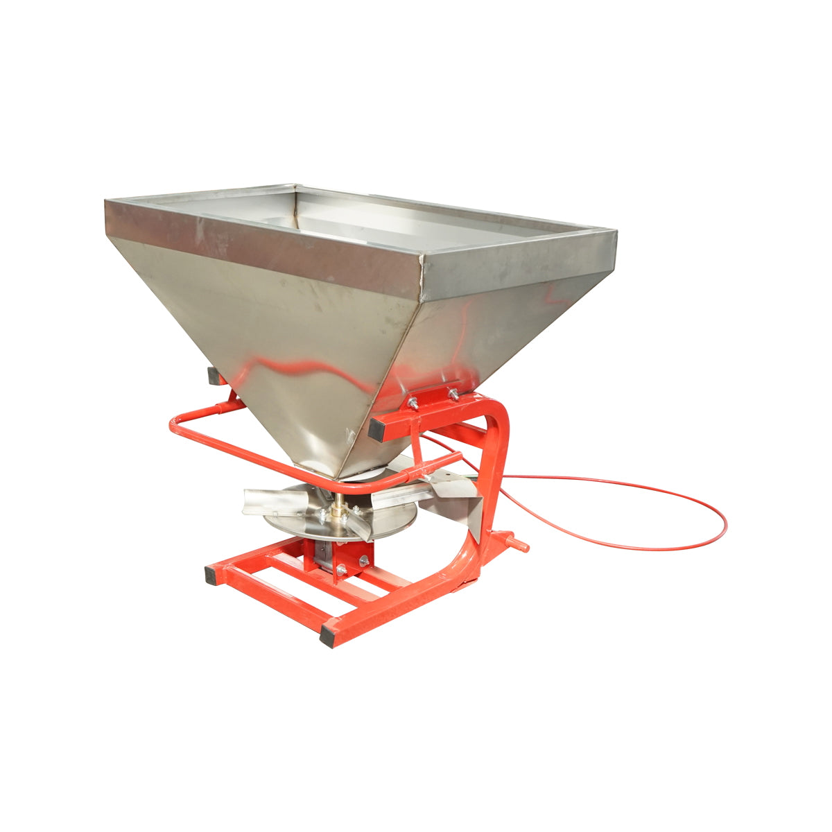 Stainless steel fertilizer distributor FLS400 with included cardan and 400 Kg hopper