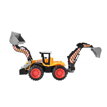 Front loader toy with backhoe arm