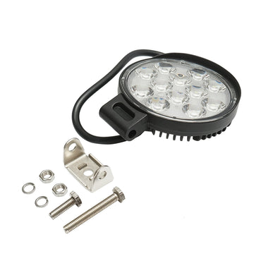 Round LED spotlight projector 12-60V, 36W, aluminum housing 110x110x40mm