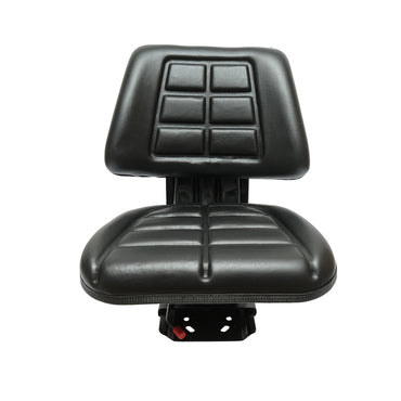 Universal black seat with triple adjustment and shock absorber for tractor U-445