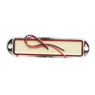 Side marker LED lamp 12-24V, red 155x37mm, chrome frame Breckner Germany