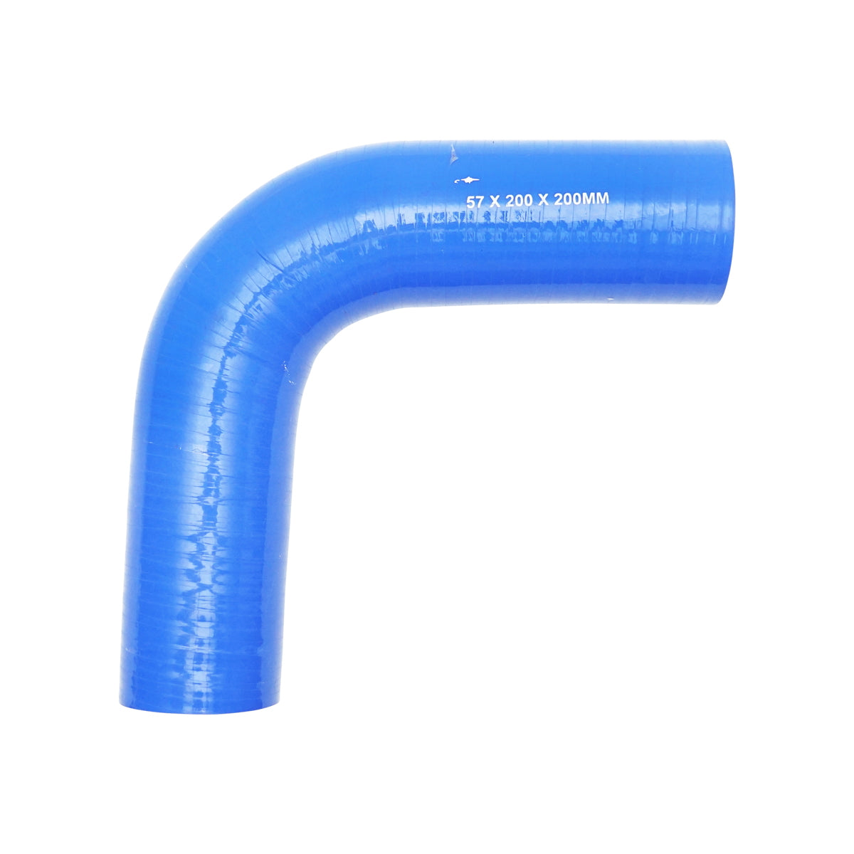 Silicone twisted pipe 90 degrees with textile insert 57x200x200mm