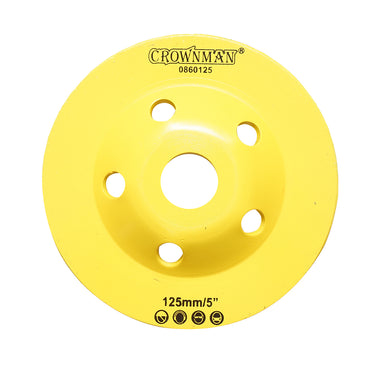 Turbo segmented diamond cup disc 125x22.23mm for grinding concrete, granite, stone Crownman