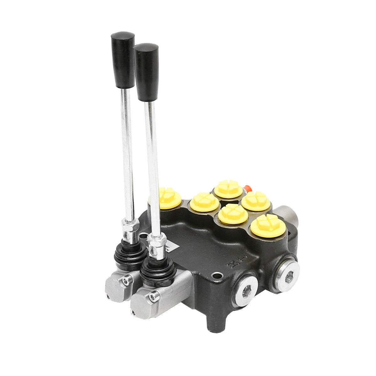 Hydraulic distributor with 2 levers, flow rate 80L/min with included lever and reduction -15 /+80 Breckner Germany