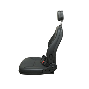 Universal seat with seatbelt and headrest for agricultural or industrial machines, forklift
