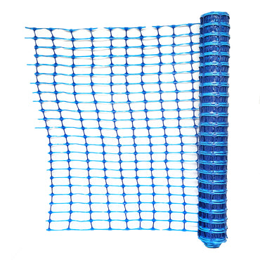 Boundary fence mesh 1mx50m with eyes 70x40mm, 110g/m blue