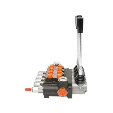 Hydraulic distributor with 4 levers, flow rate 40L/min with included lever -15 /+80 Breckner Germany