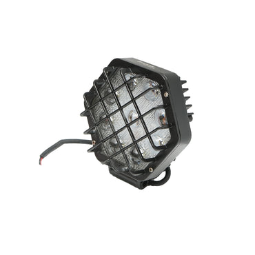 Hexagonal projector lamp with black metal grille, 9 LEDs, radiation angle 30, DC 10-80V 27W Breckner Germany