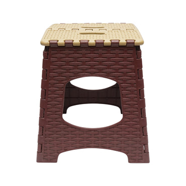 Cream-brown folding plastic chair 286 x 325 x H360mm.