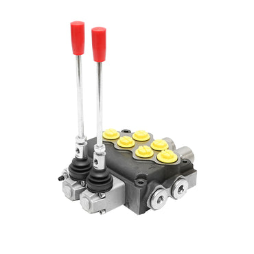 Hydraulic distributor with 2 levers safety valve SD11 flow 80L/min lever and reduction -15 /+80 Breckner Germany