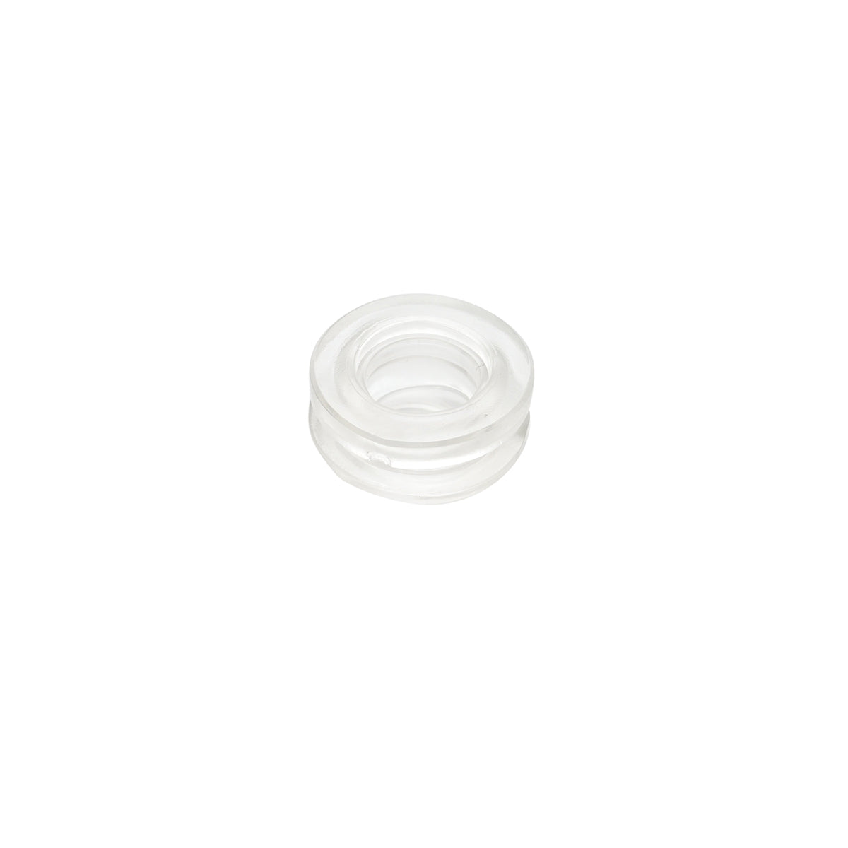 Transparent silicone gasket 16mm for drip tape/tube irrigation systems.
