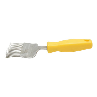 Bee fork for uncapping with bent stainless steel teeth and plastic handle, 210mm