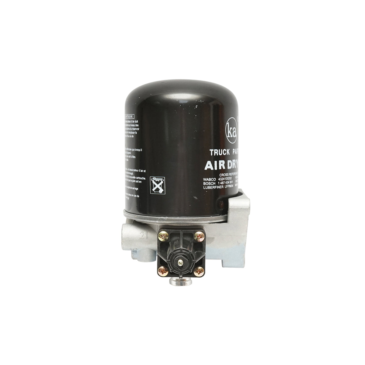 Air dryer with filter for compressor system OEM code 4324101020, 4324100202, 1487434901, LFP8654, T250W, AI12, TB1374X Breckner Germany