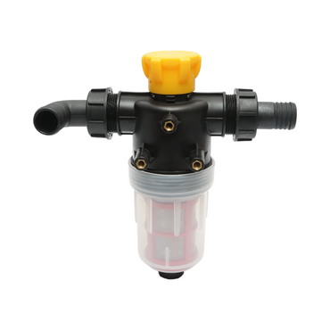 Transparent herbicide filter with 2 sieves and self-cleaning valve, 32mm connection