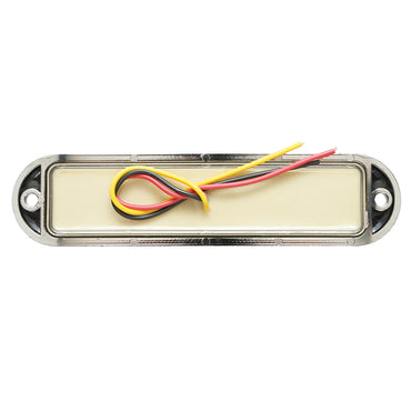 Side marker lamp LED 12-24V, white 4 functions 155x37mm, chrome frame Breckner Germany