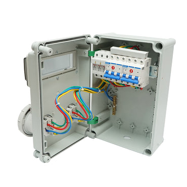 Group socket panel for construction site 2x400V/32A, 6 modules, 340x220x160mm IP67 SUNTREE