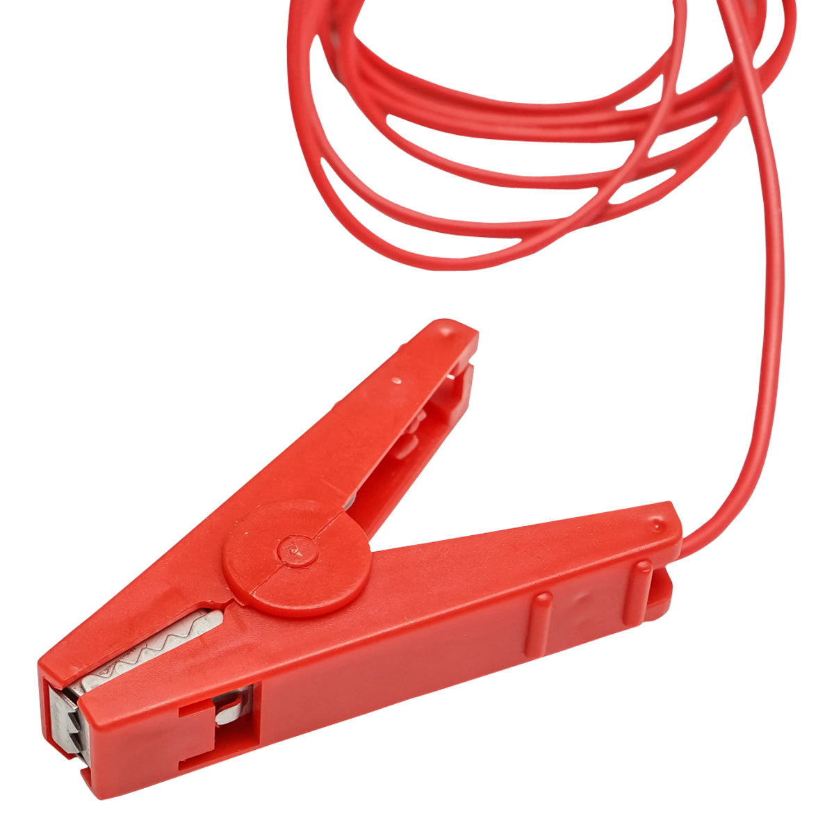 Junction cable with red crocodile clip for electric fence