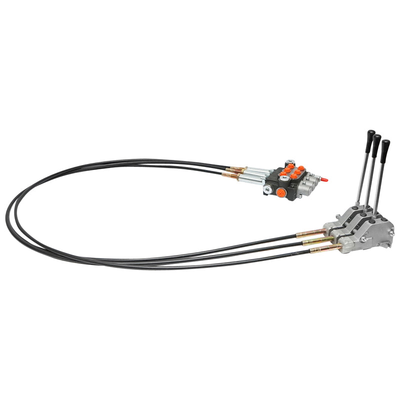 Hydraulic distributor with 3 levers, cable length 2m pressure 250 bar flow 40L/min Breckner Germany