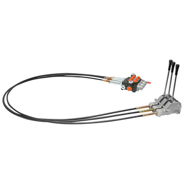 Hydraulic distributor with 3 levers, cable length 2m pressure 250 bar flow 40L/min Breckner Germany