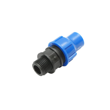 Connection fitting for drip tube with external thread D16mmx1/2 inch, for irrigation systems