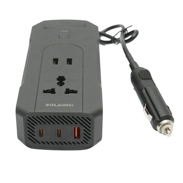 12V-220V 200W inverter, digital LED display, modified sine wave, USB port, USB-C, AC output for laptop, phone, car fridge