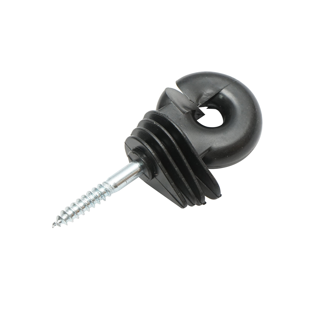 Compact black ring insulator for 6mm electric fence Thor 90x40mm