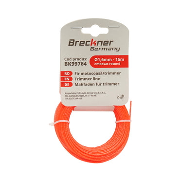 Embossed round line for grass trimmer 1.6mmx15m Breckner Germany