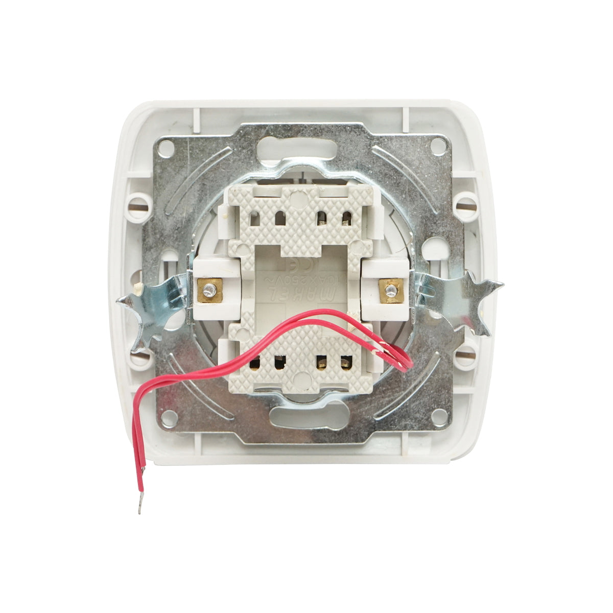 Double white switch ST MAKEL 220V - 250V, 10A built-in, ceramic, with indicator