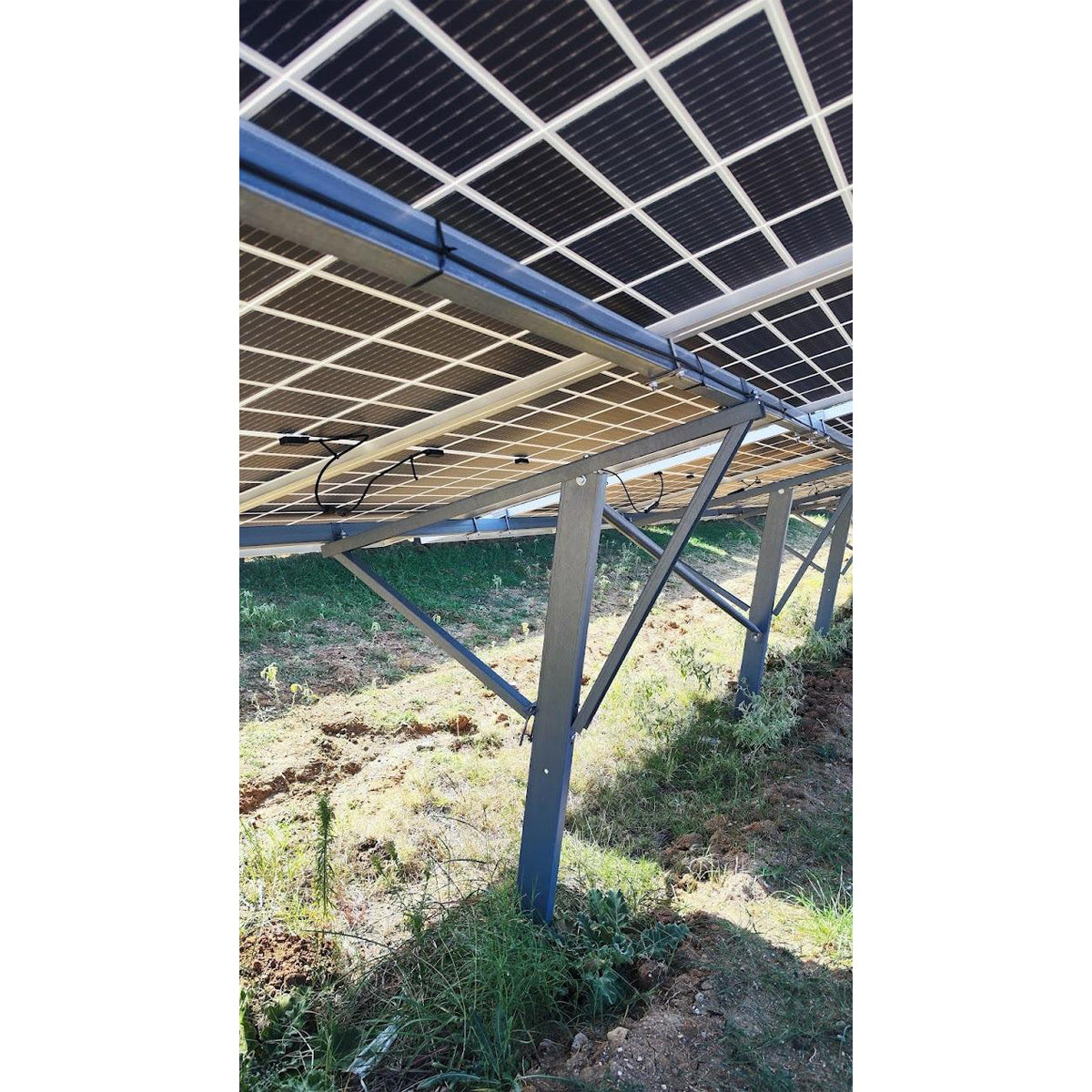 Complete mounting system, structure on compacted soil for 20PV 11 KW photovoltaic solar panels 550-575W