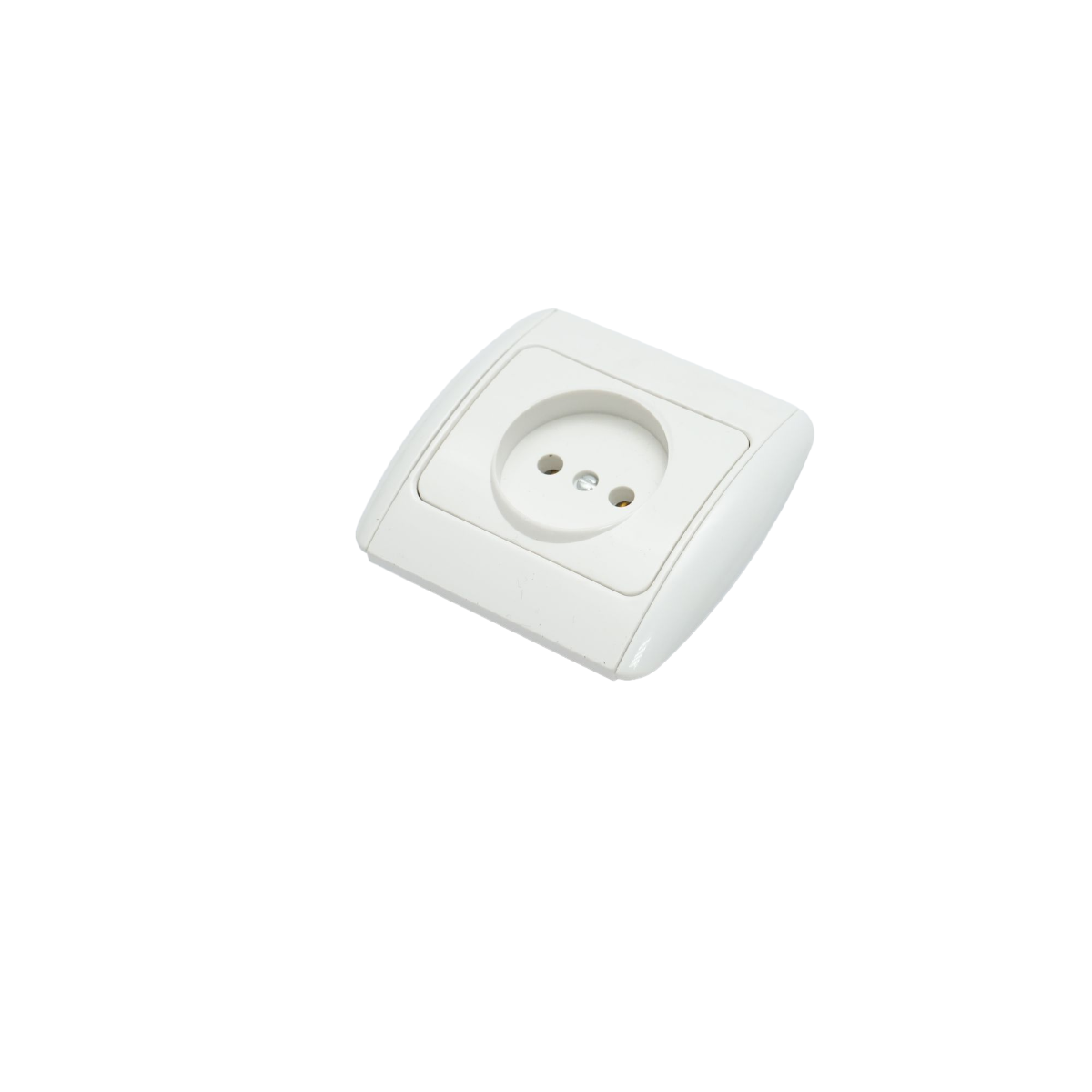 White plain socket ST MAKEL 220V - 250V, 10A recessed, ceramic