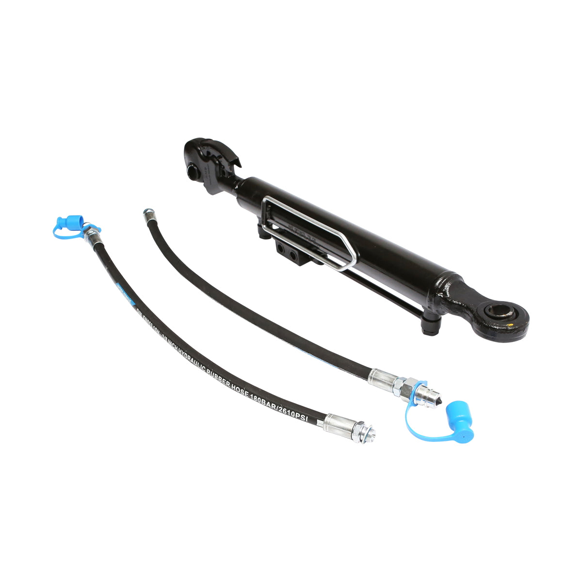 Adjustable hydraulic central jack 685mm closed, 350mm stroke quick coupling nut Cat.2-2