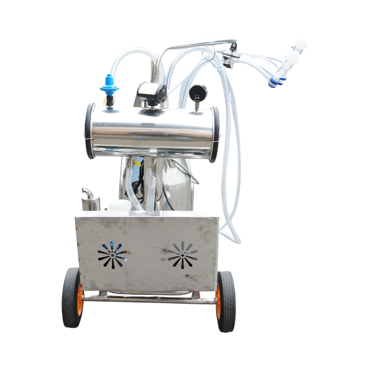 Sheep milking machine 1 post 750W, 220V stainless steel tank 25L, milking group with 2 teats, vacuum pressure 40-50 kPa, pulsations 60-80 cpm