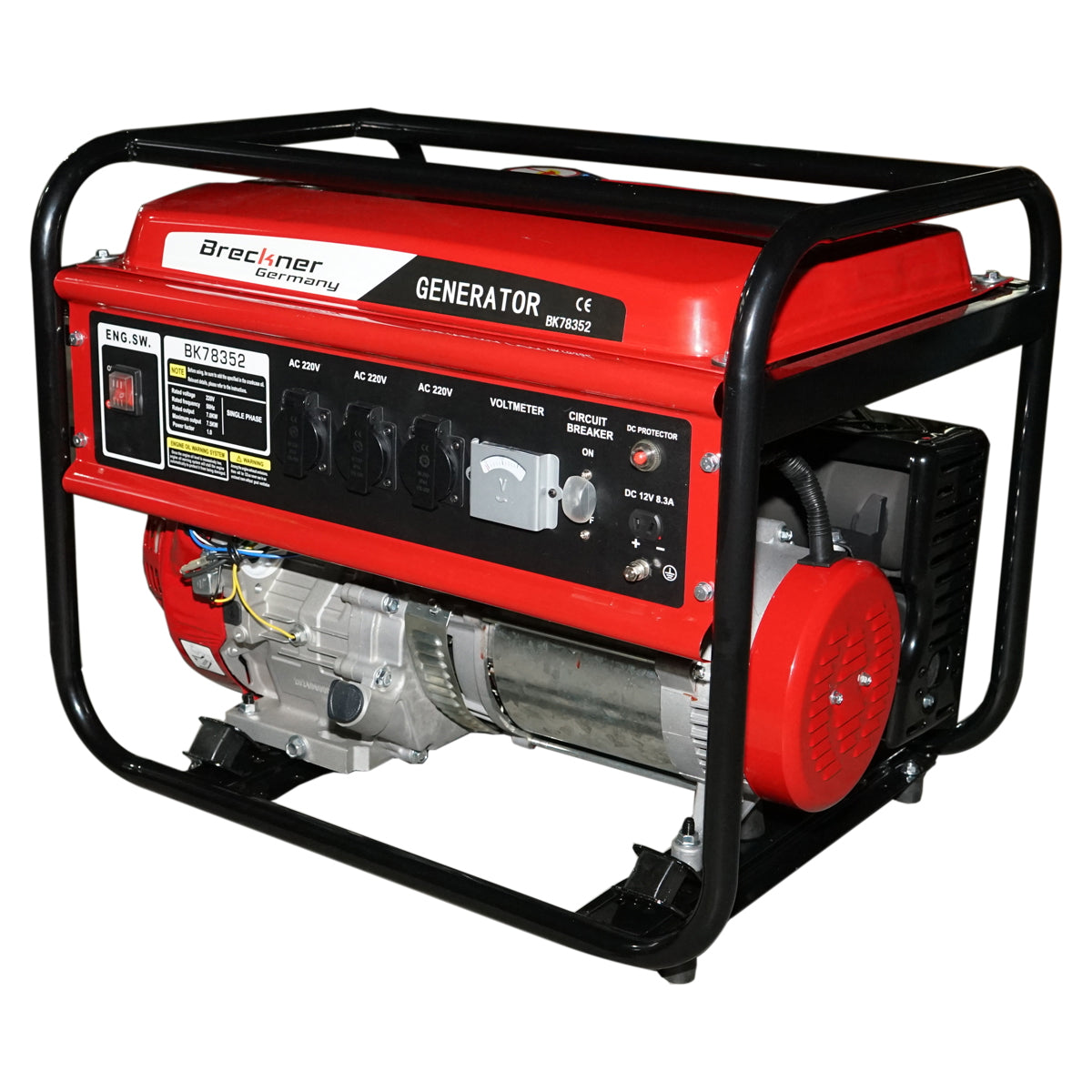 Gasoline electric generator 220V 7.5KW 50Hz, 17HP manual start Breckner Germany