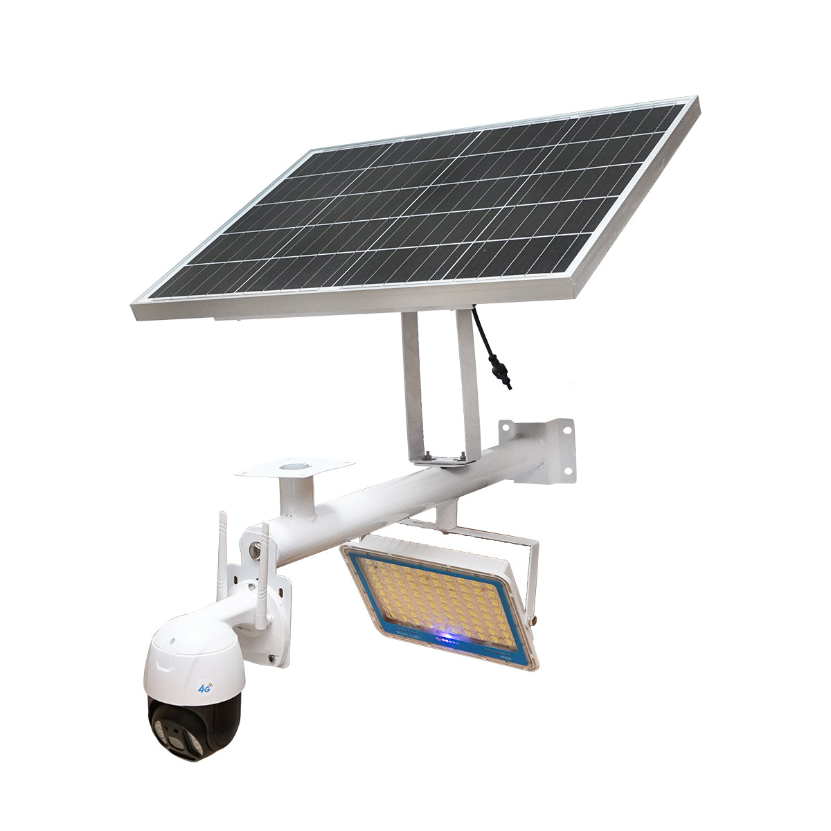 300W LED projector surveillance camera, battery, 60W solar panel, and remote control Breckner Germany