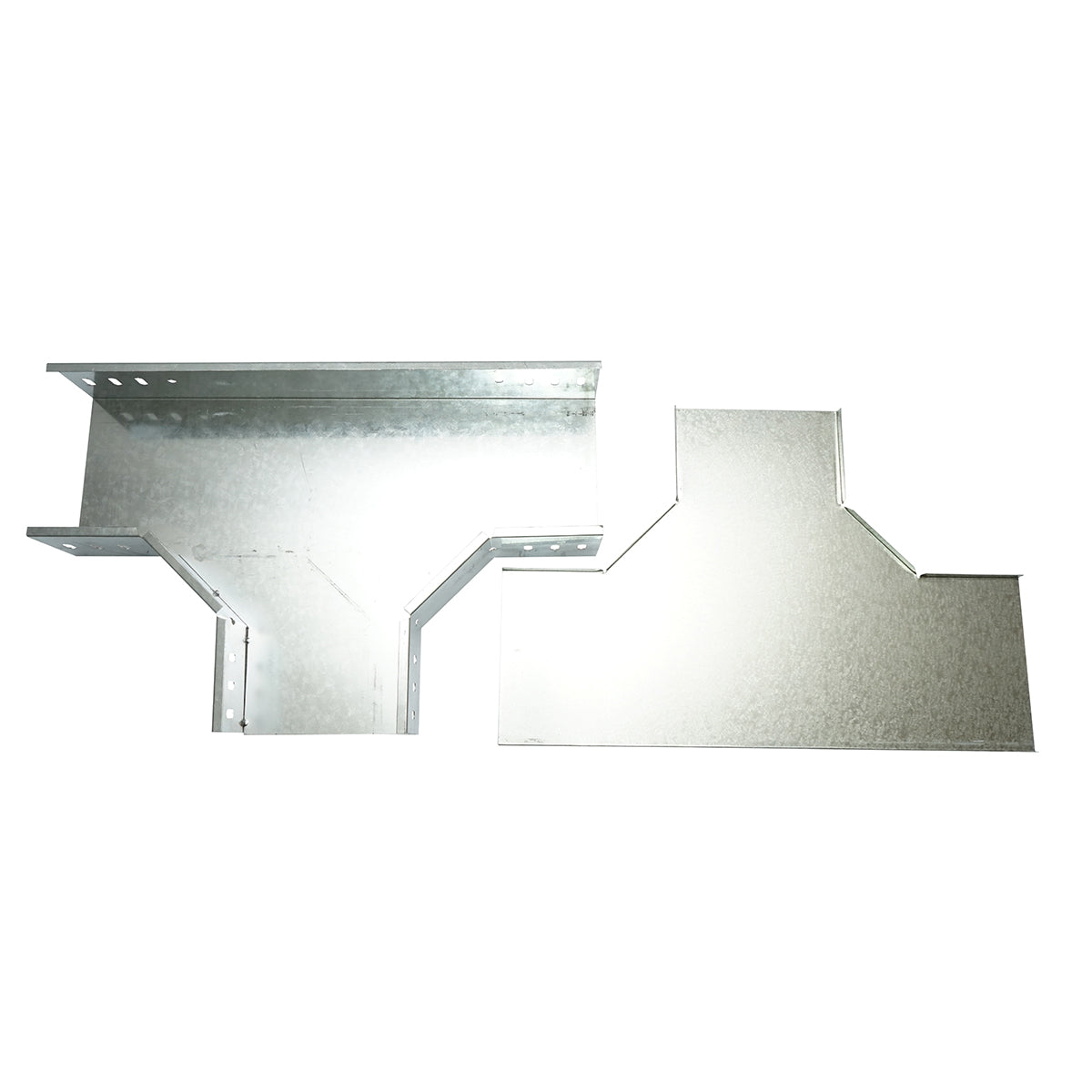 Horizontal T branch made of galvanized steel for gutter 100x200mm