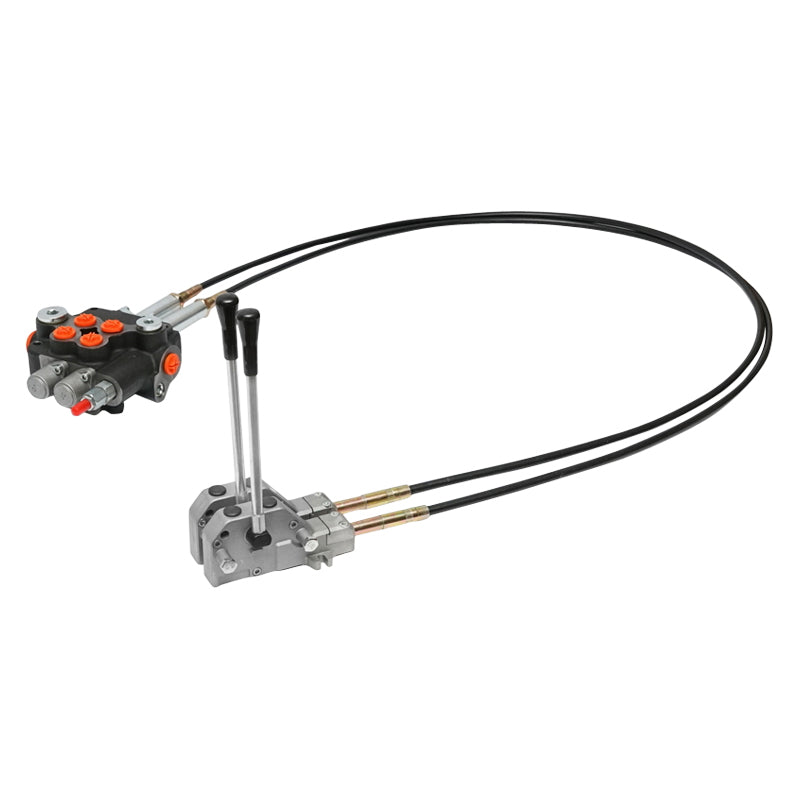 Hydraulic distributor with 2 levers, cable length 2.5m, pressure 250 bar, flow rate 80L/min Breckner Germany