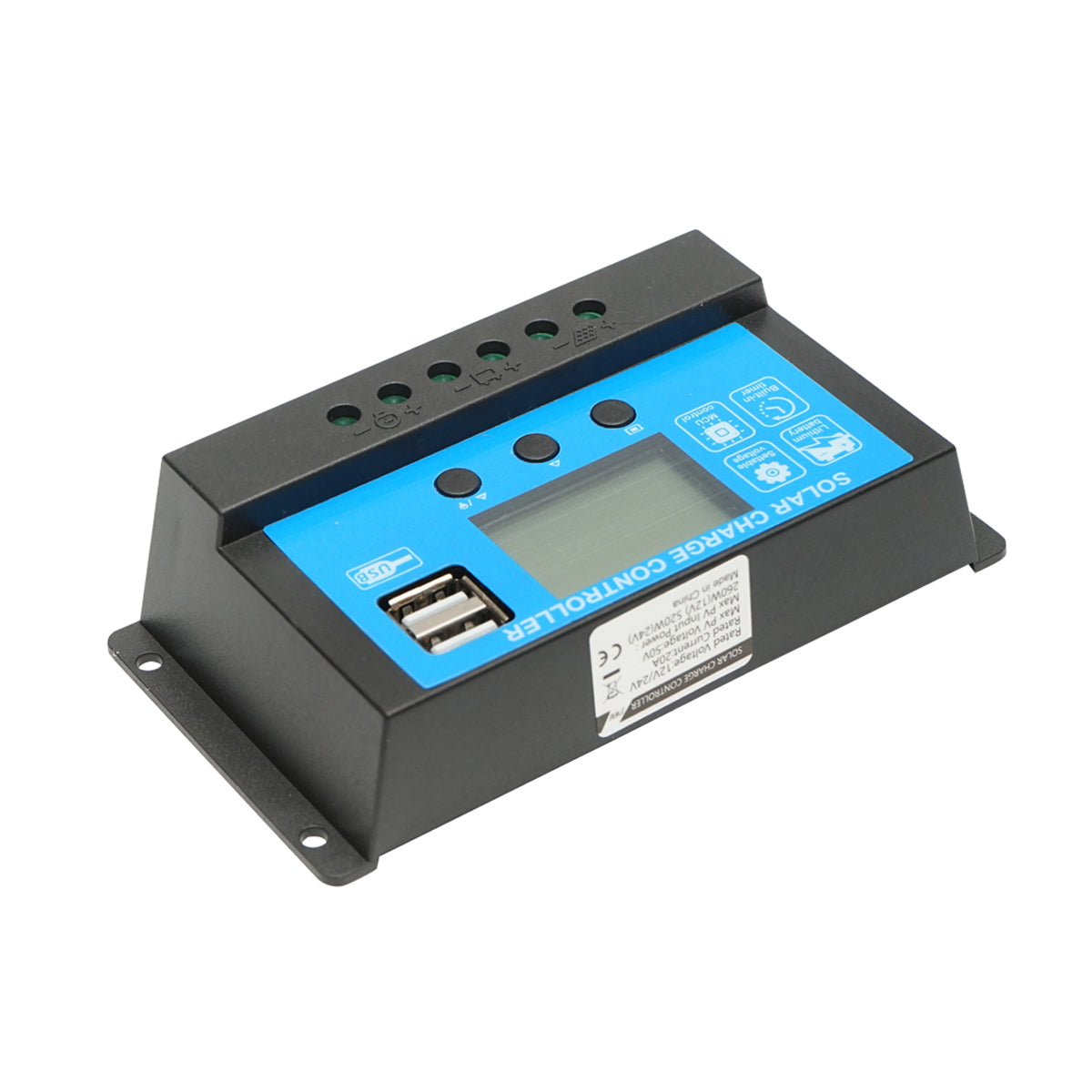 Voltage regulator for solar panel 20A 12V/24V USB port 5V/2A Breckner Germany