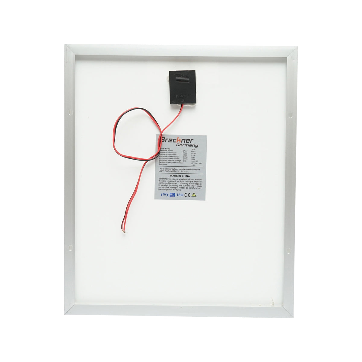 20W monocrystalline photovoltaic solar panel 410x350x17mm Breckner Germany