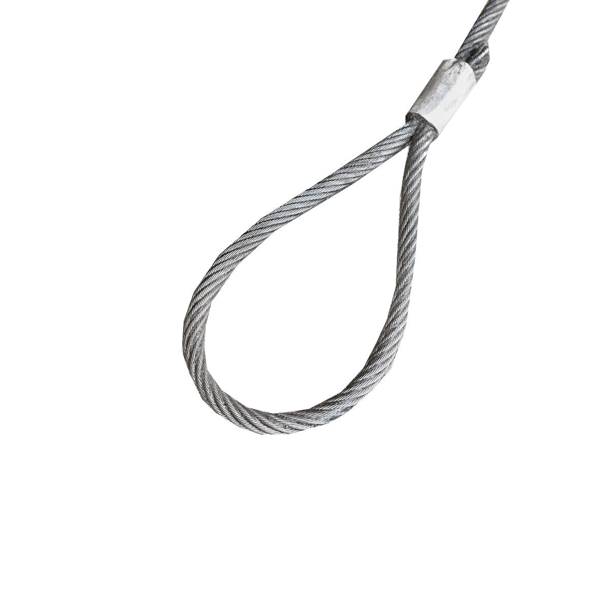 Steel cable/winch rope with a thickness of 14mm and a length of 5m with rings for towing or lifting