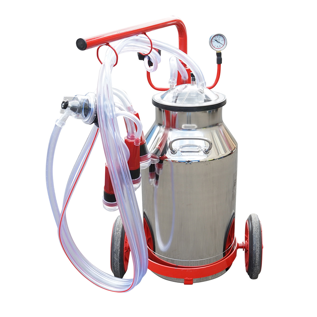 Milk milking machine 1 post bucket 30L stainless steel with vacuum frame (vacuum) Breckner Germany