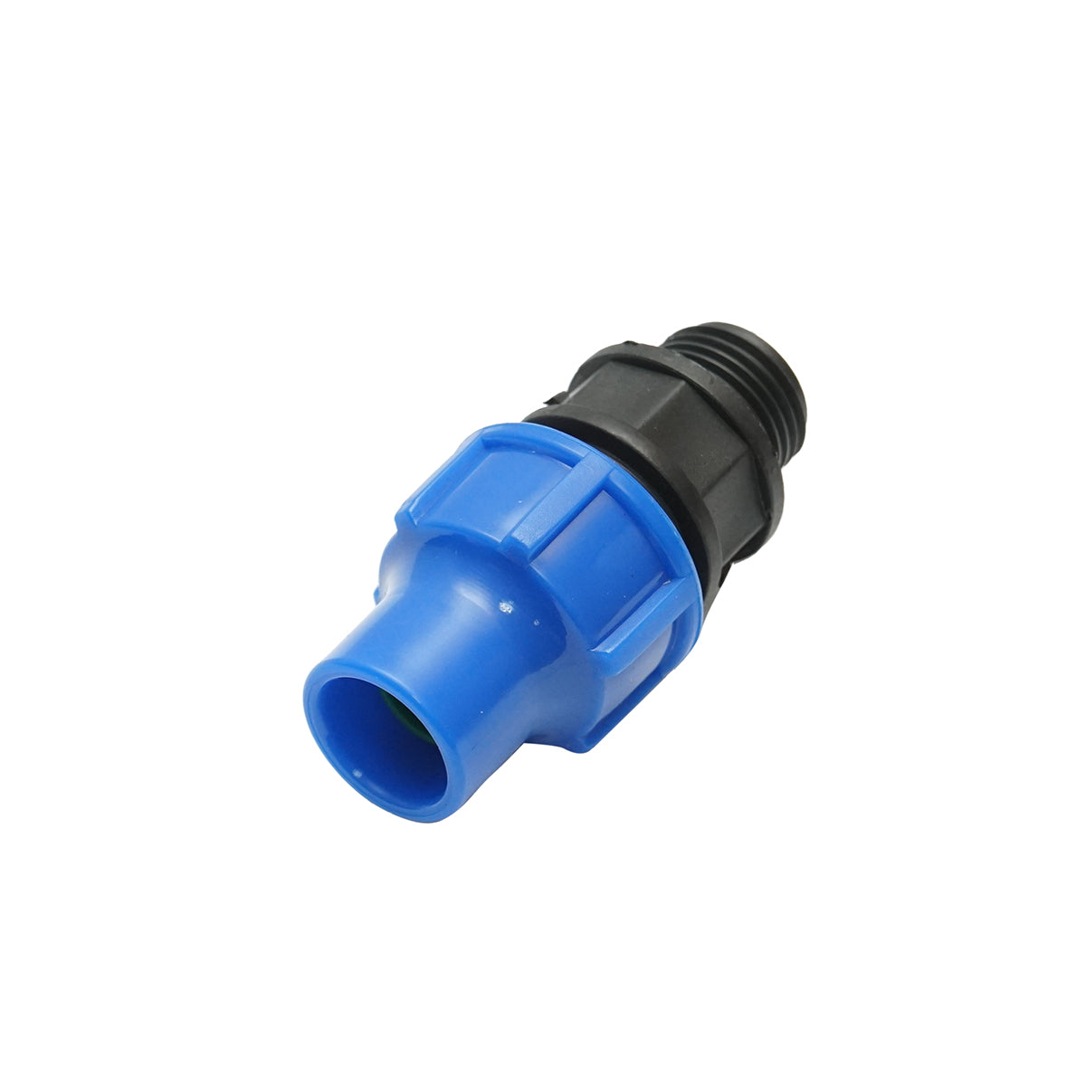 Connection fitting for drip tube with external thread D16mmx1/2 inch, for irrigation systems