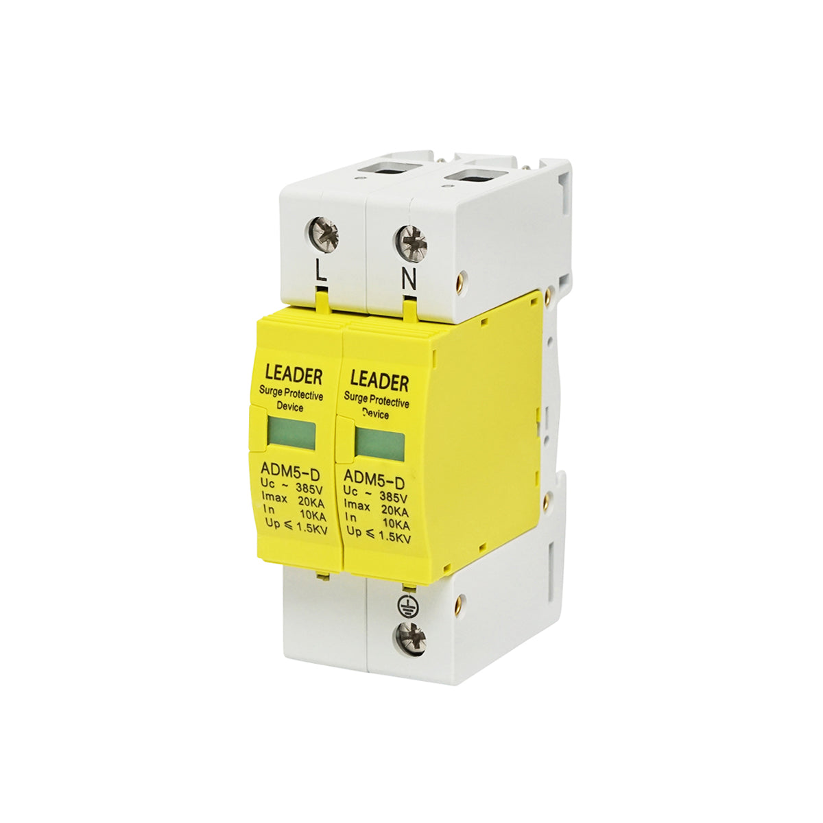 Surge arrester with signaling for photovoltaic systems LA-SPD-2P-20kA-385V Leader