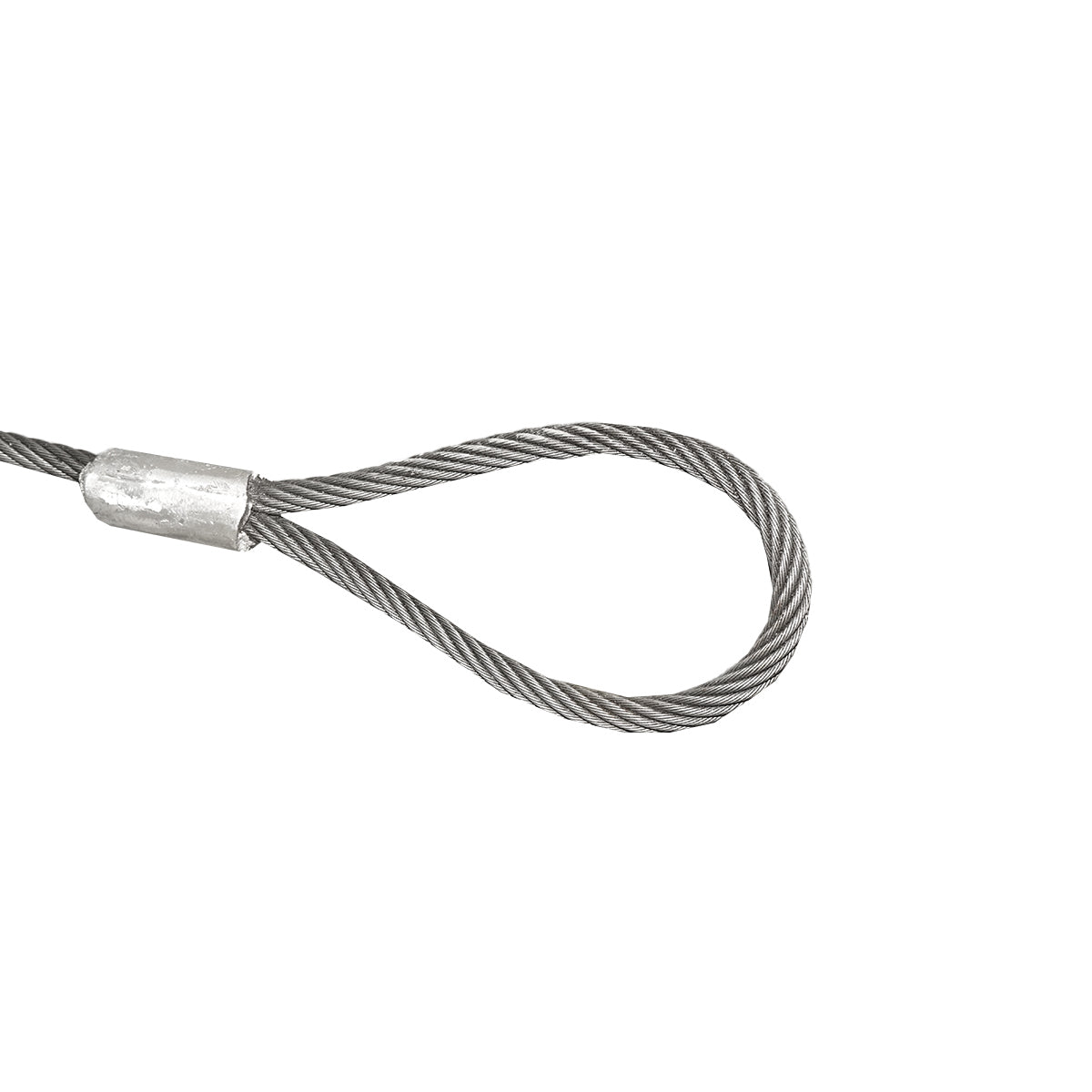 Steel cable/winch rope with a thickness of 20mm and a length of 4m with rings for towing or lifting