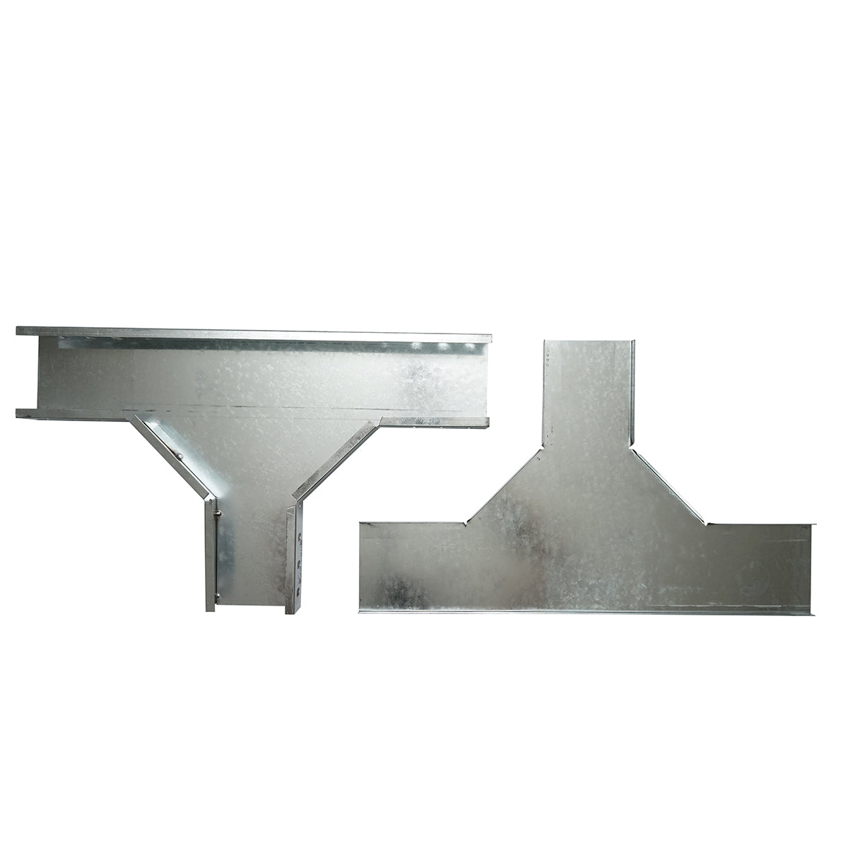 Horizontal T branch made of galvanized steel for gutter 50x100mm